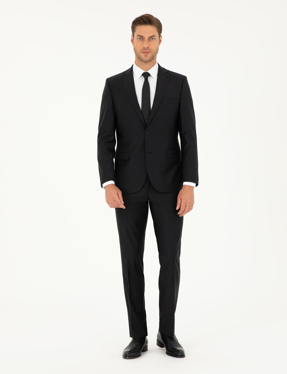 Siyah Slim Fit Takım Elbise