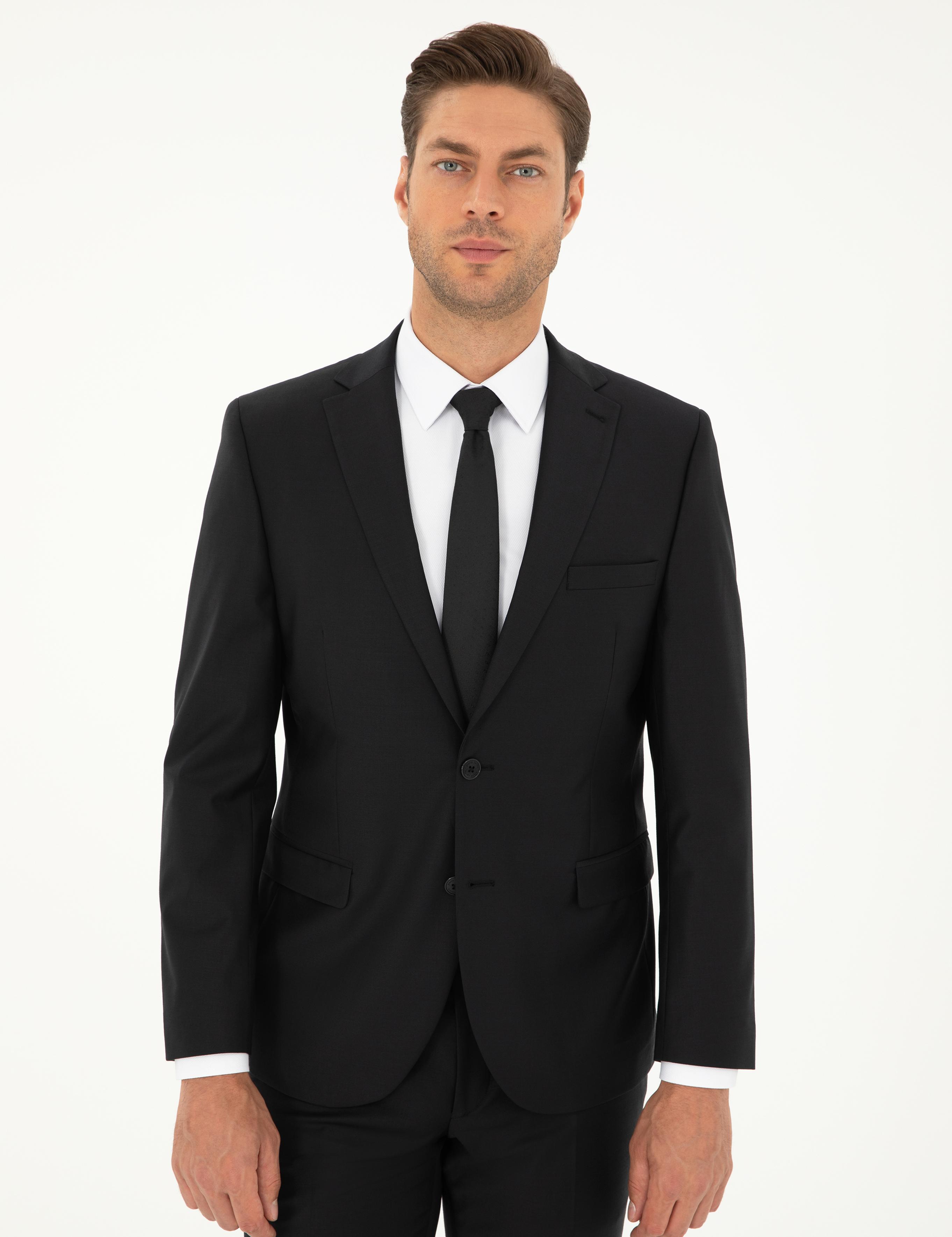 Siyah Slim Fit Takım Elbise