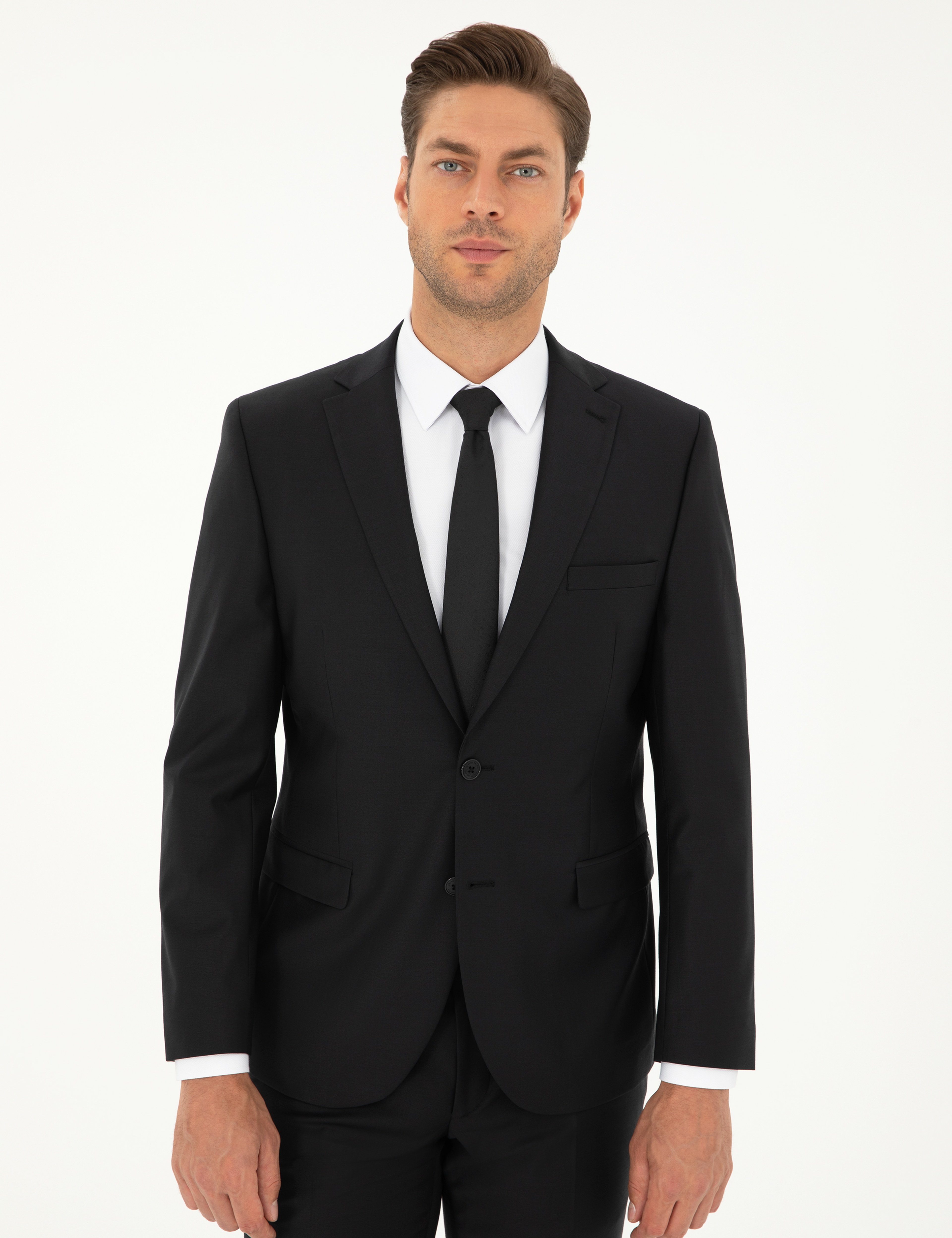 Siyah Slim Fit Takım Elbise - Image 3
