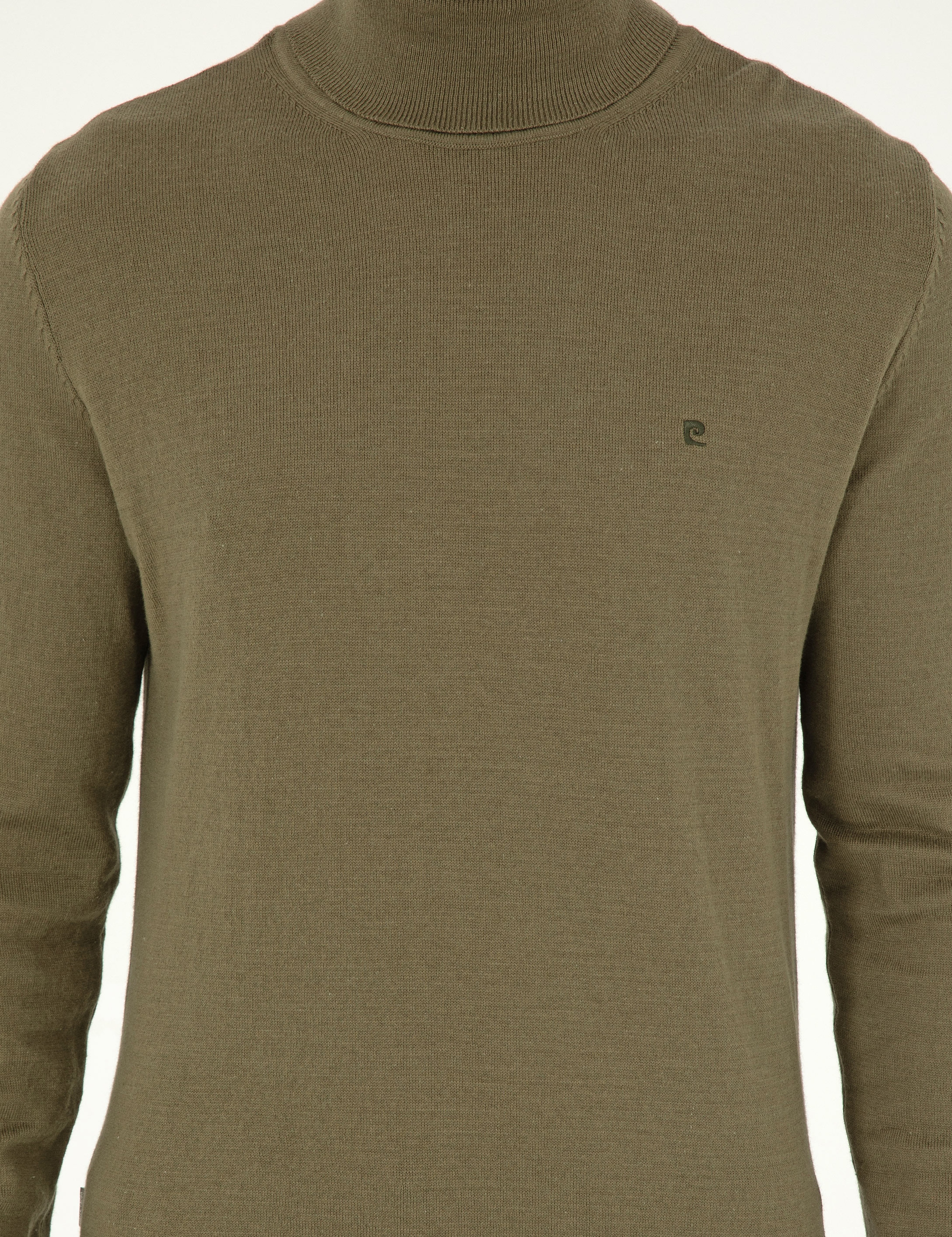 Koyu Haki Slim Fit Balıkçı Yaka Basic Triko Kazak - Image 6