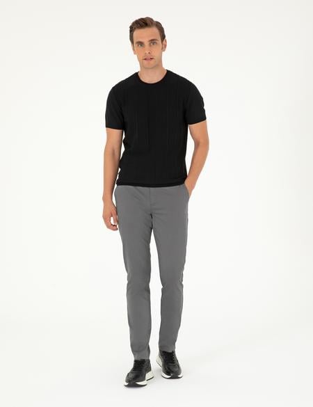 Gri Slim Fit Basic Kanvas Pantolon - 50292522015