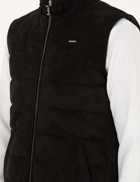 Siyah Suni Deri Yelek - 50300552018