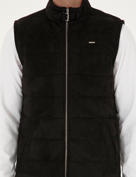 Siyah Suni Deri Yelek - 50300552018