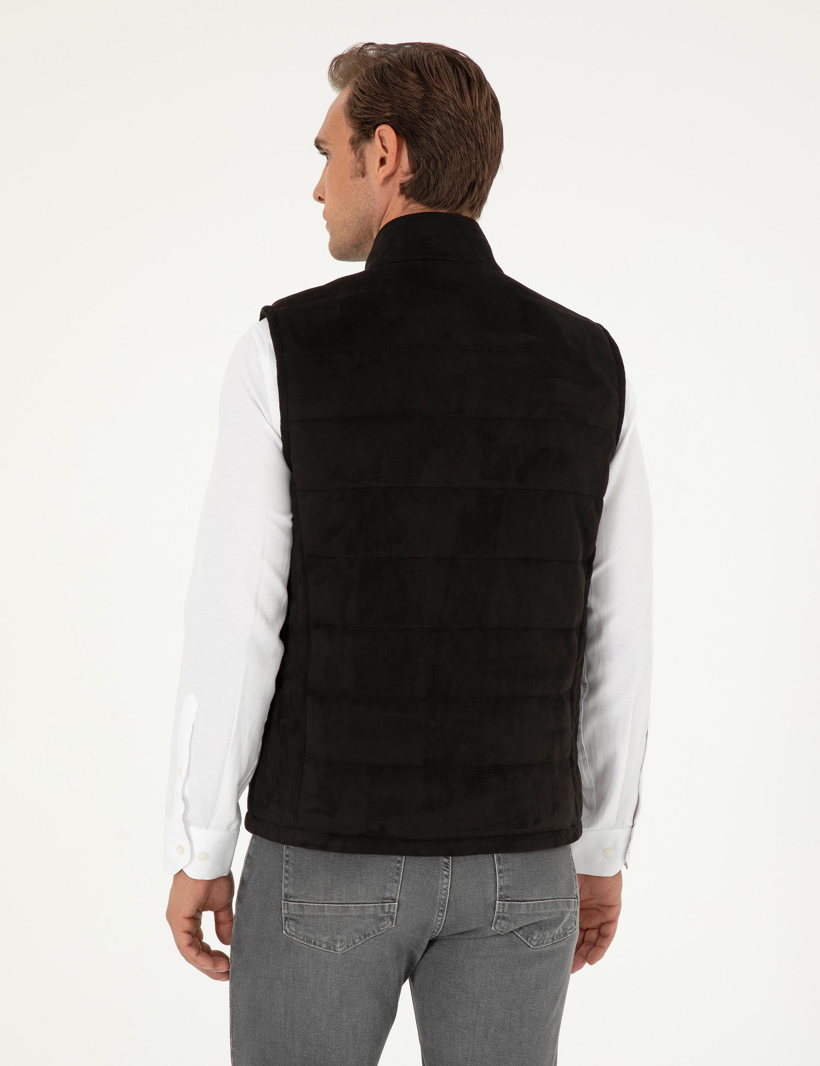 Siyah Suni Deri Yelek