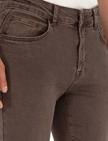 Kahverengi Slim Fit Jean Pantolon