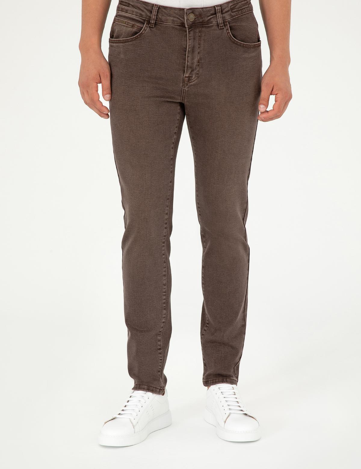 Kahverengi Slim Fit Jean Pantolon - 50294615012
