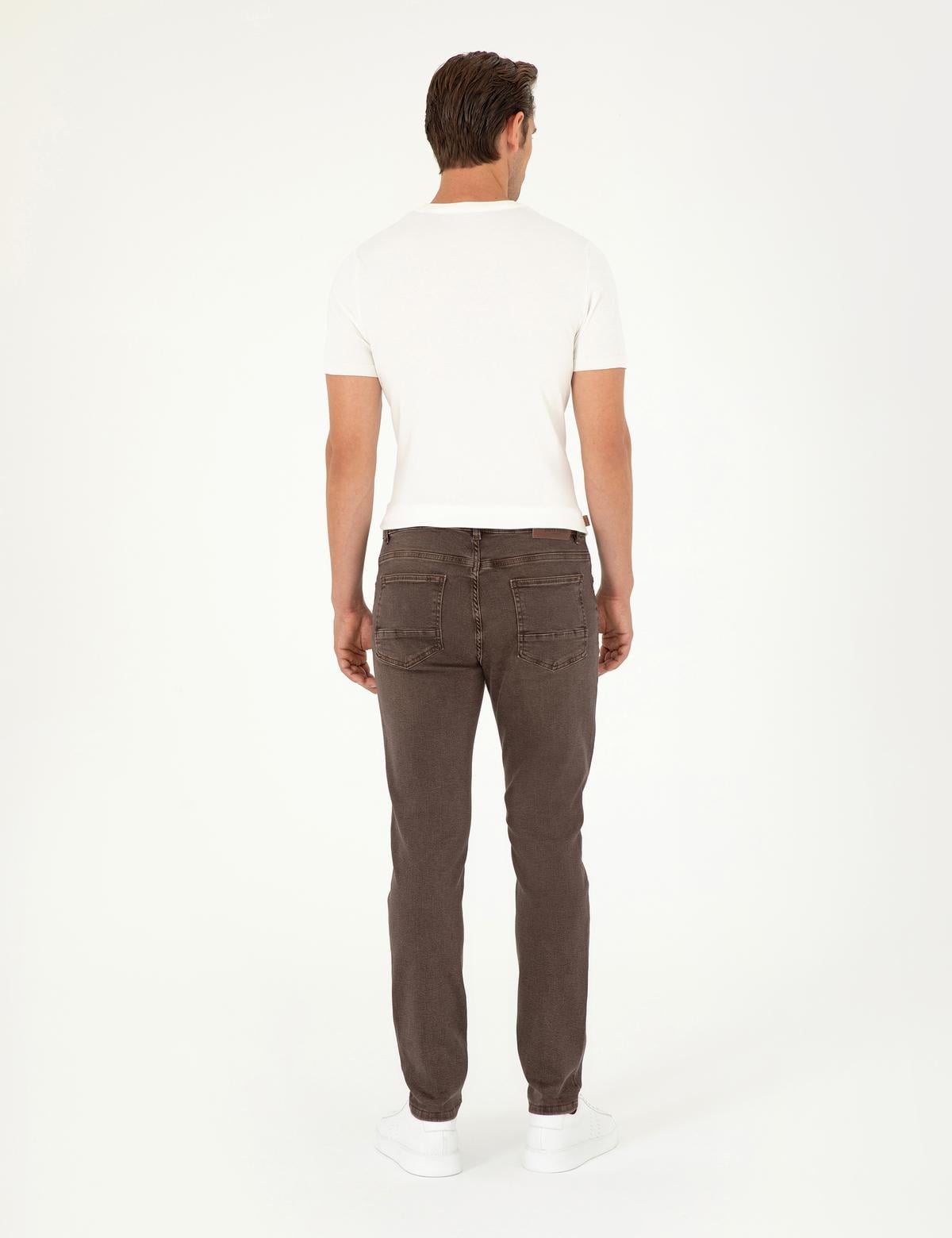Kahverengi Slim Fit Jean Pantolon - 50294615012