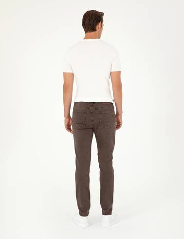 Kahverengi Slim Fit Jean Pantolon
