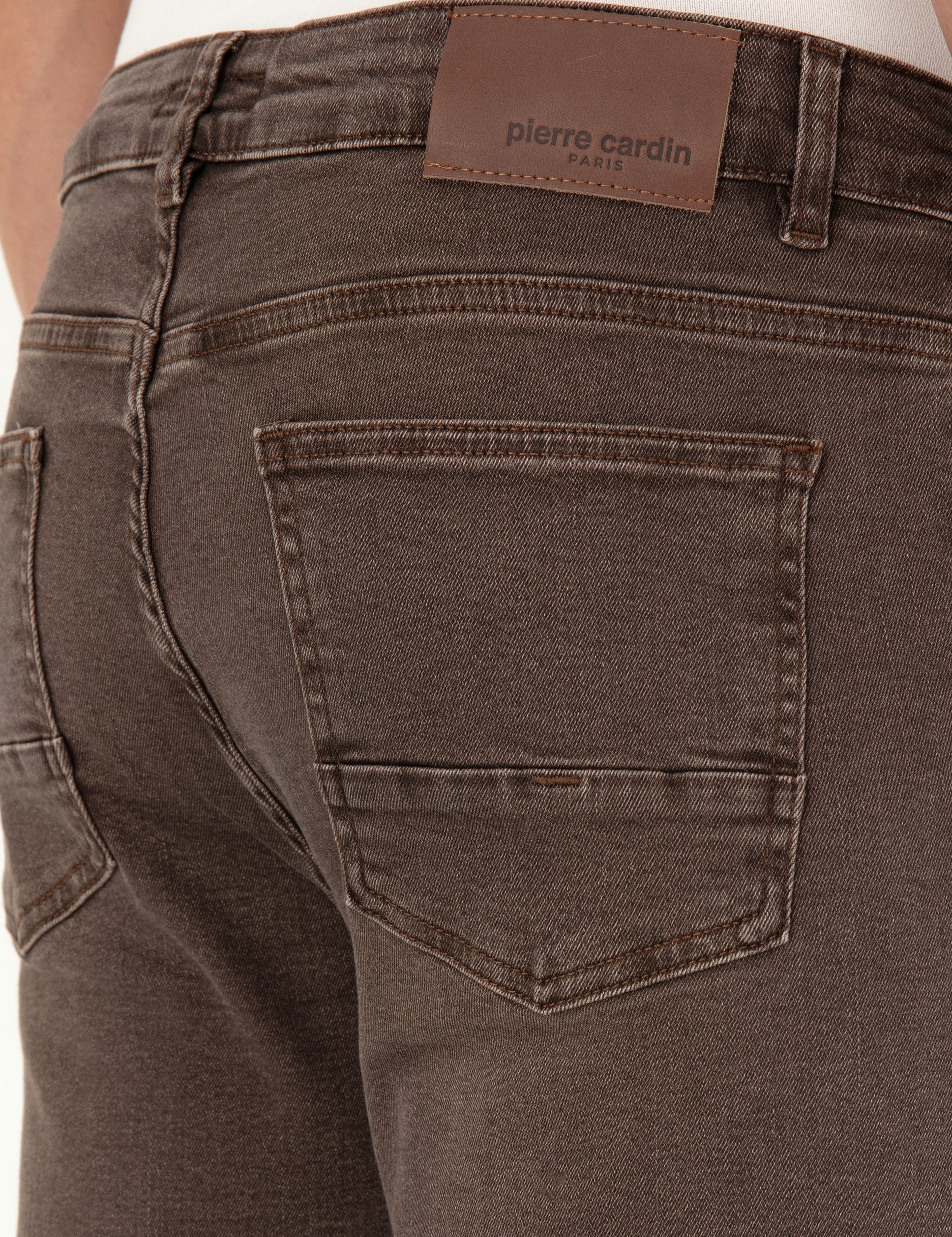 Kahverengi Slim Fit Jean Pantolon - Image 6