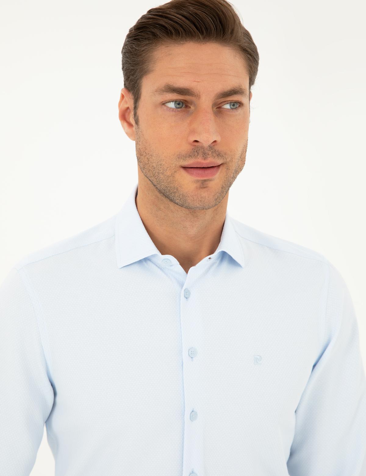 Açık Mavi Slim Fit Uzun Kollu Gömlek - 50282965013