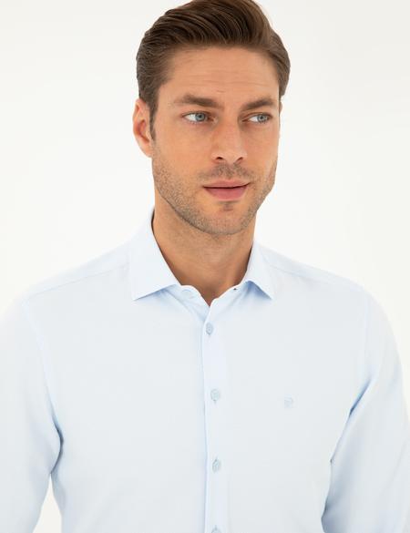 Açık Mavi Slim Fit Uzun Kollu Gömlek - 50282965013