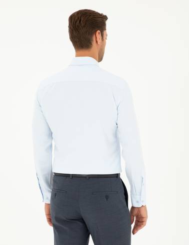 Açık Mavi Slim Fit Uzun Kollu Gömlek