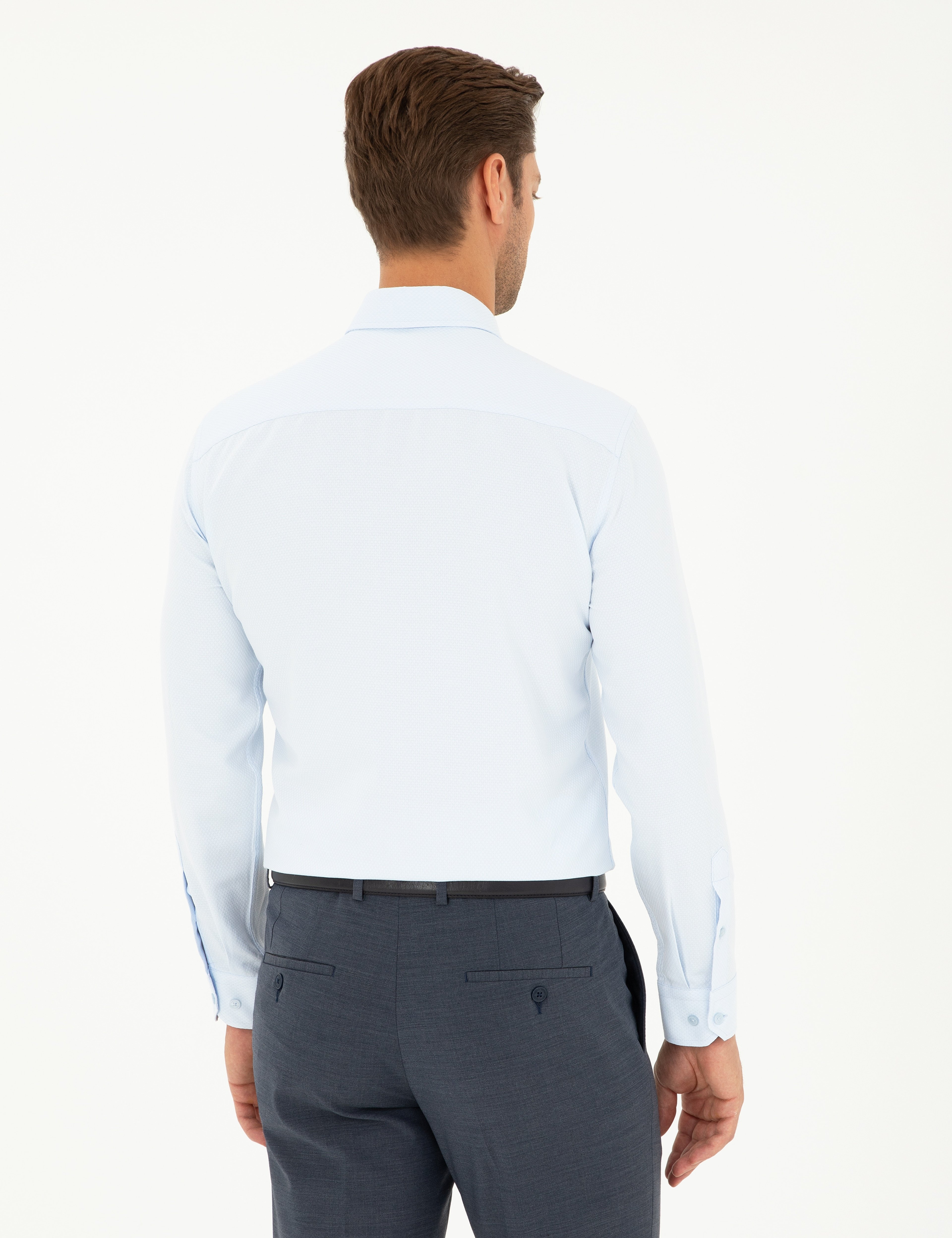 Açık Mavi Slim Fit Uzun Kollu Gömlek