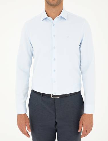 Açık Mavi Slim Fit Uzun Kollu Gömlek