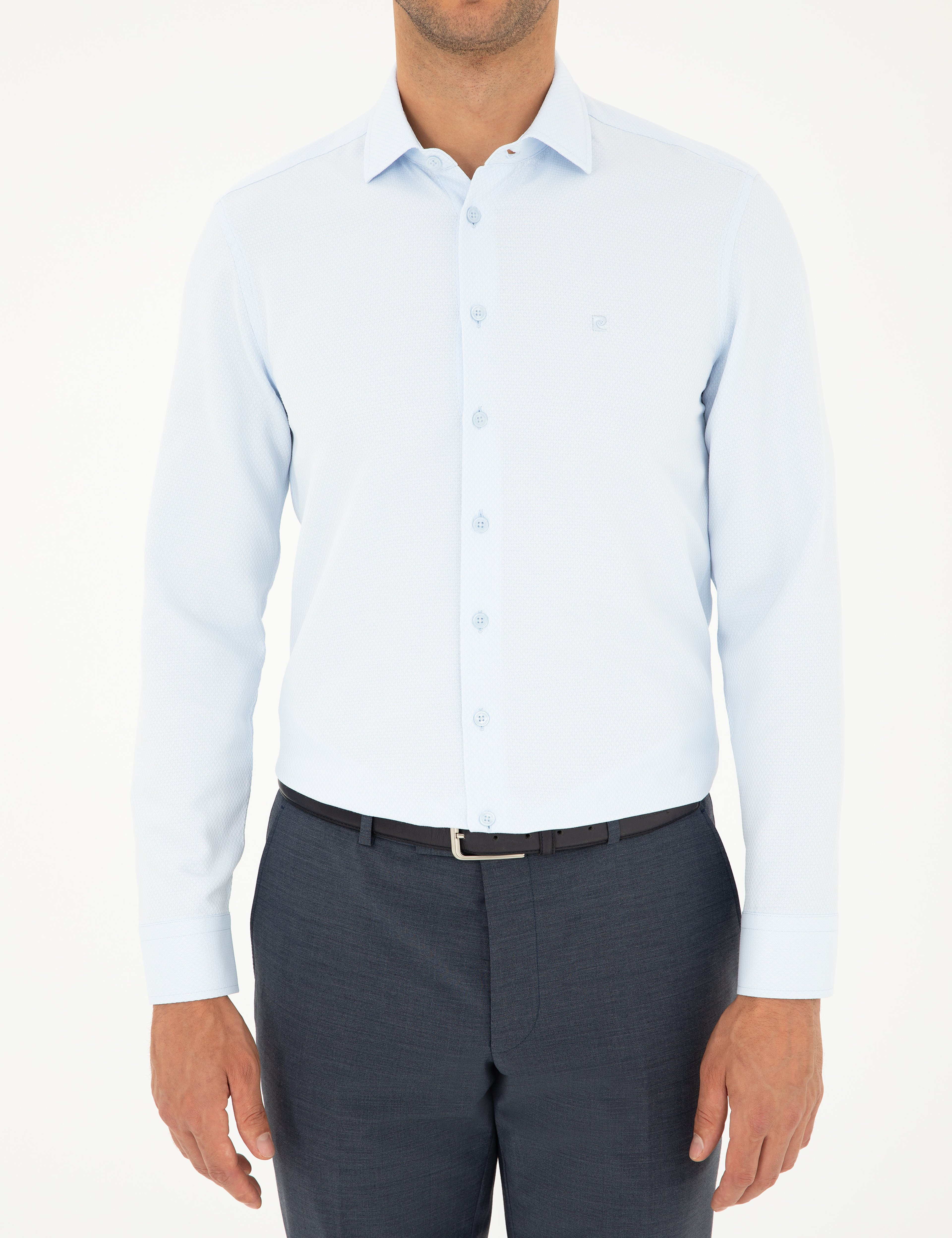 Açık Mavi Slim Fit Uzun Kollu Gömlek