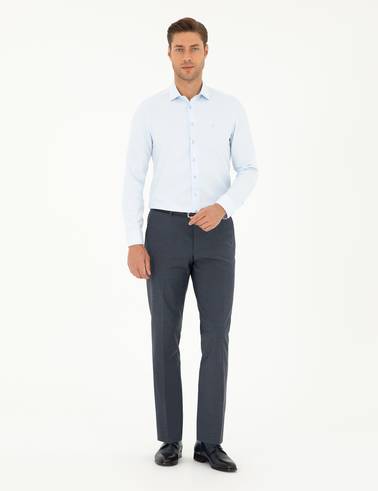 Açık Mavi Slim Fit Uzun Kollu Gömlek