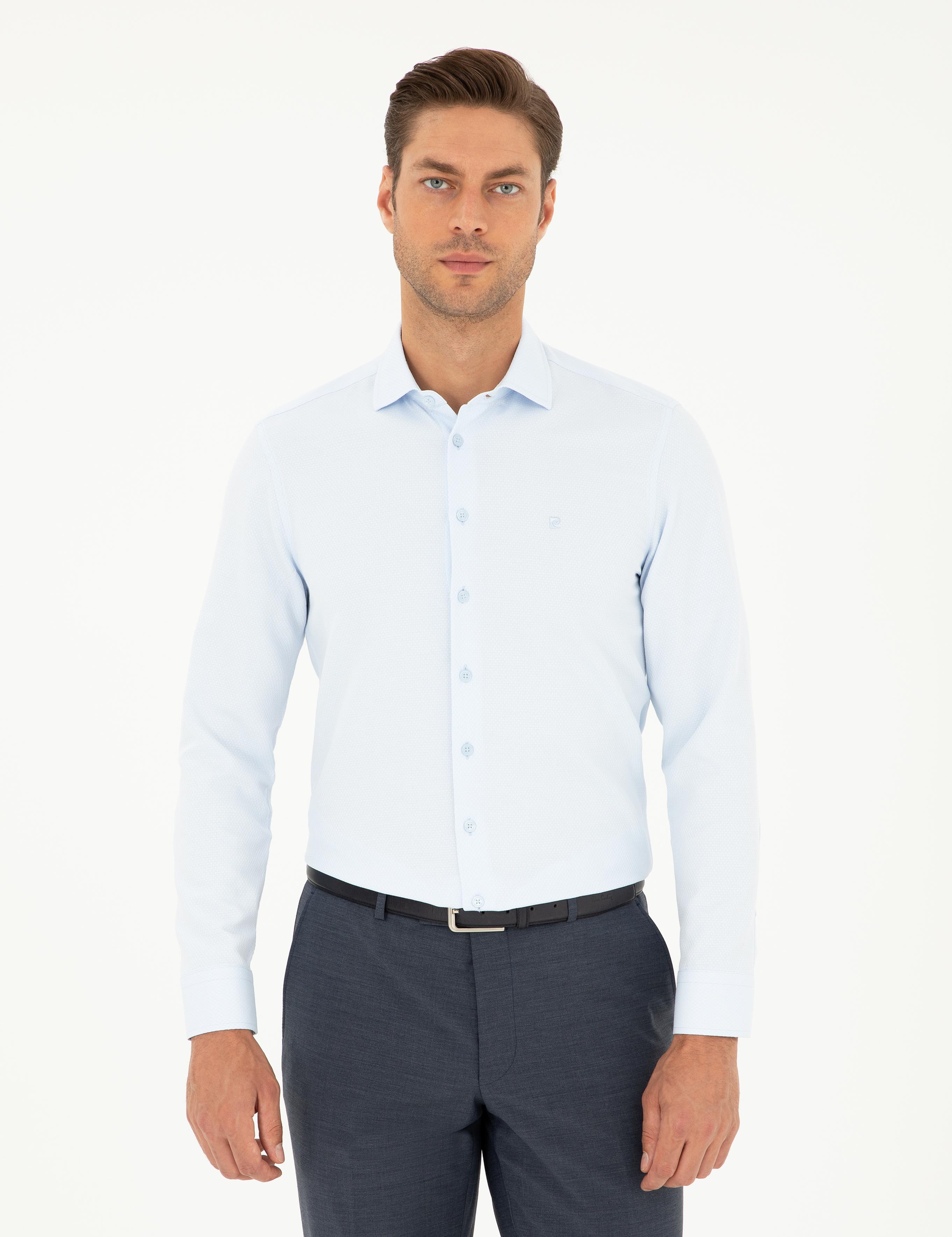 Açık Mavi Slim Fit Uzun Kollu Gömlek