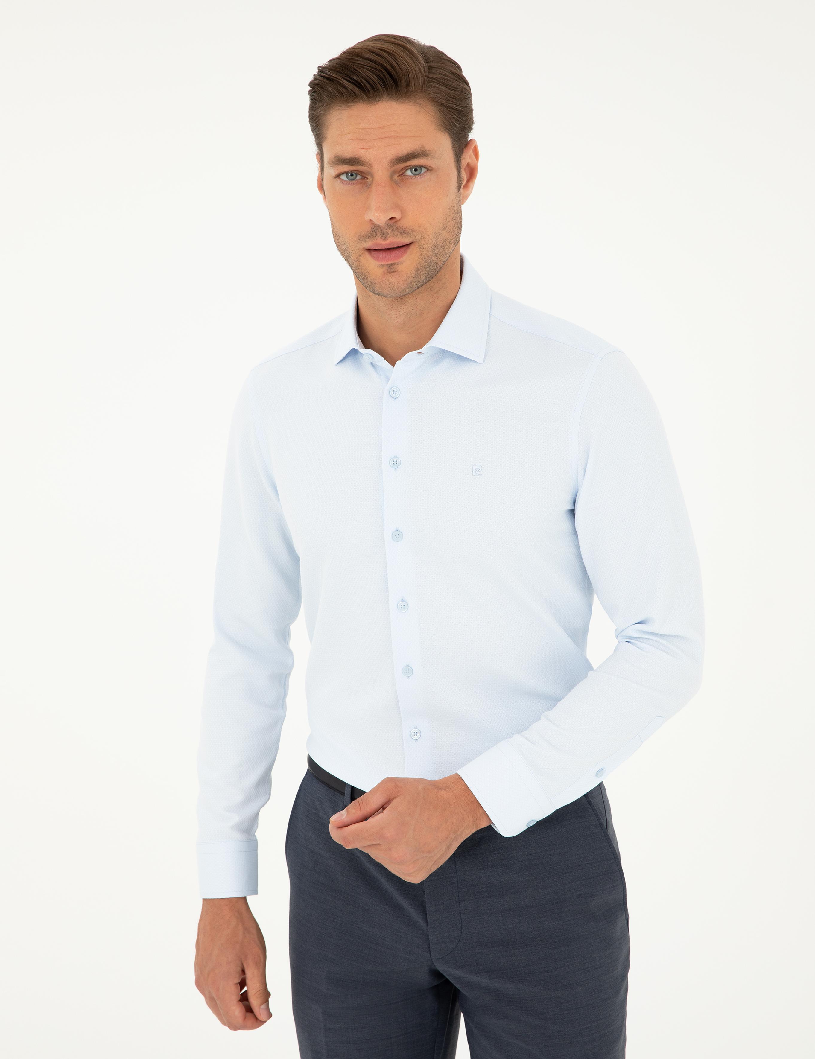 Açık Mavi Slim Fit Uzun Kollu Gömlek