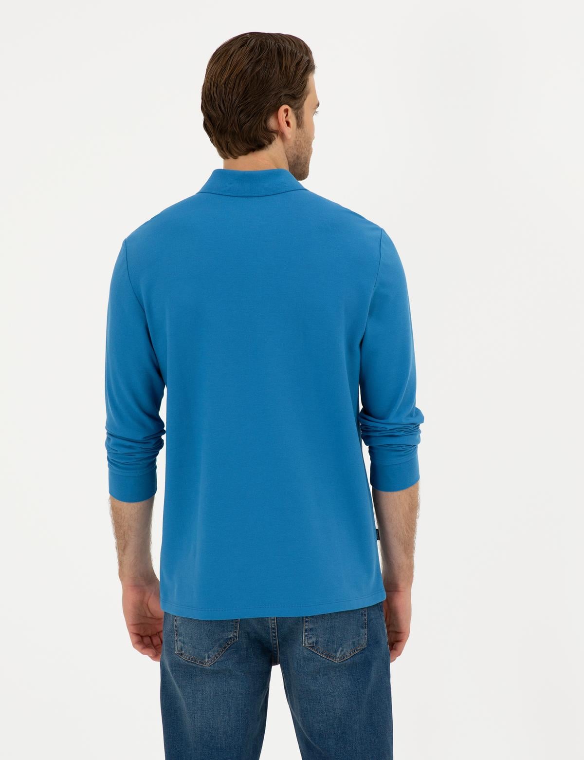 İndigo Slim Fit Basic Sweatshirt - 50294438055