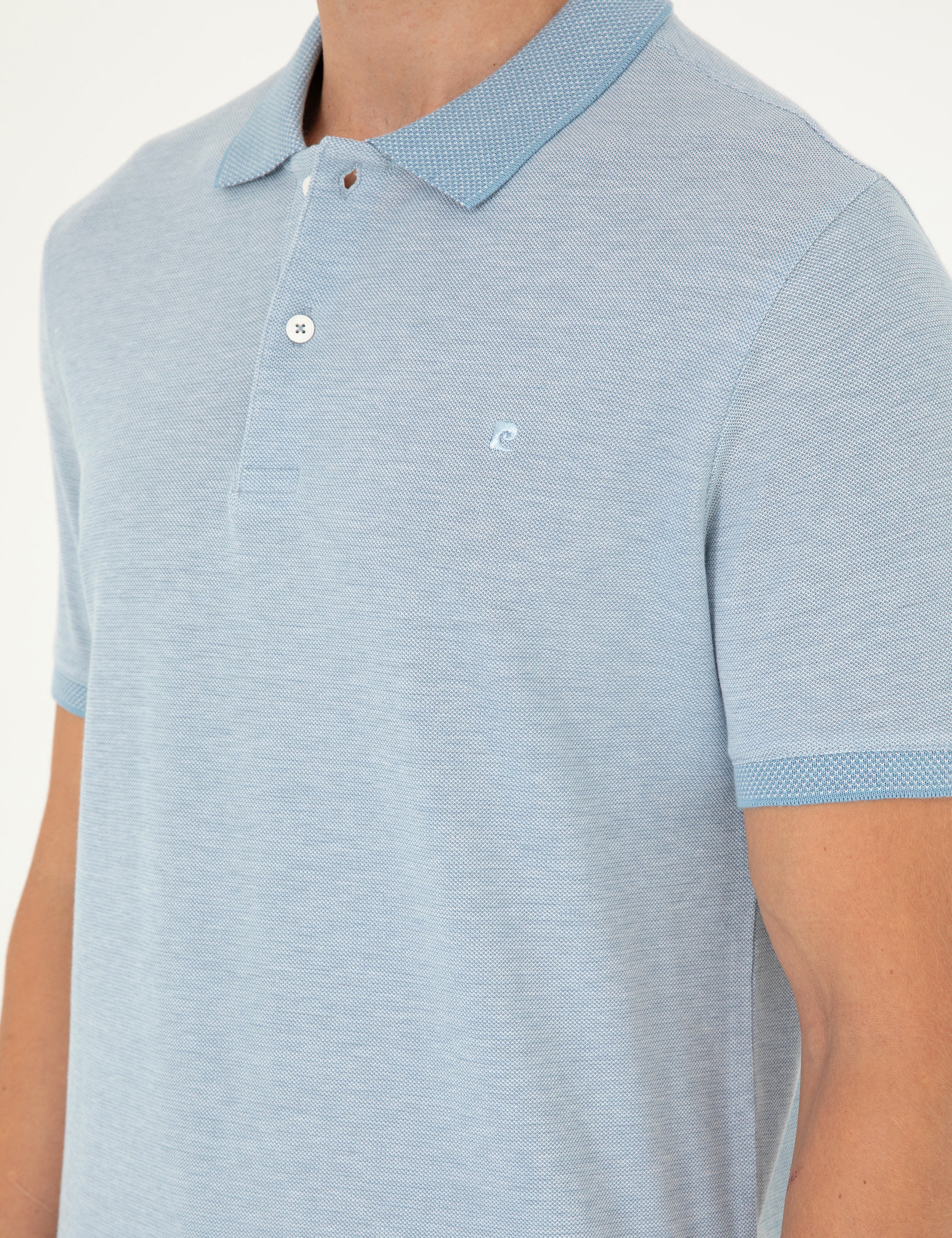 Mavi Slim Fit %100 Pamuk Düğmeli Polo Yaka Tişört - Image 7