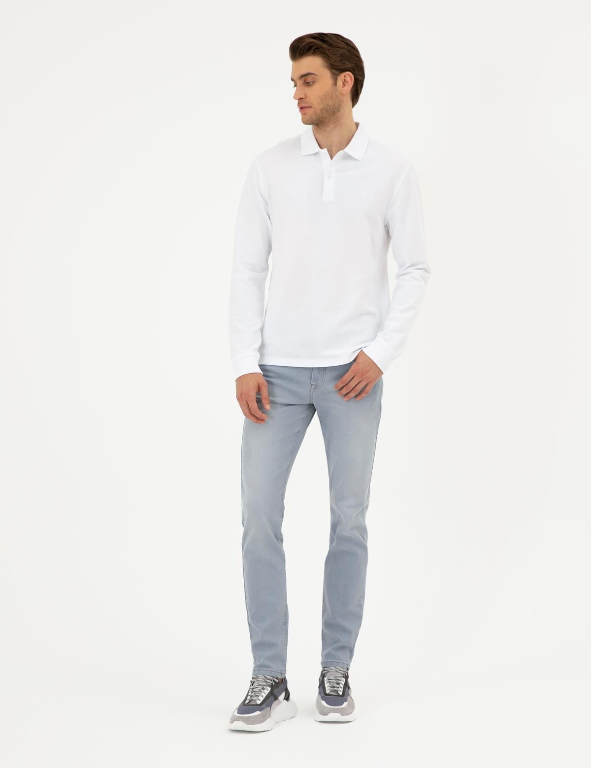 Beyaz Slim Fit Basic Sweatshirt - 50294438037