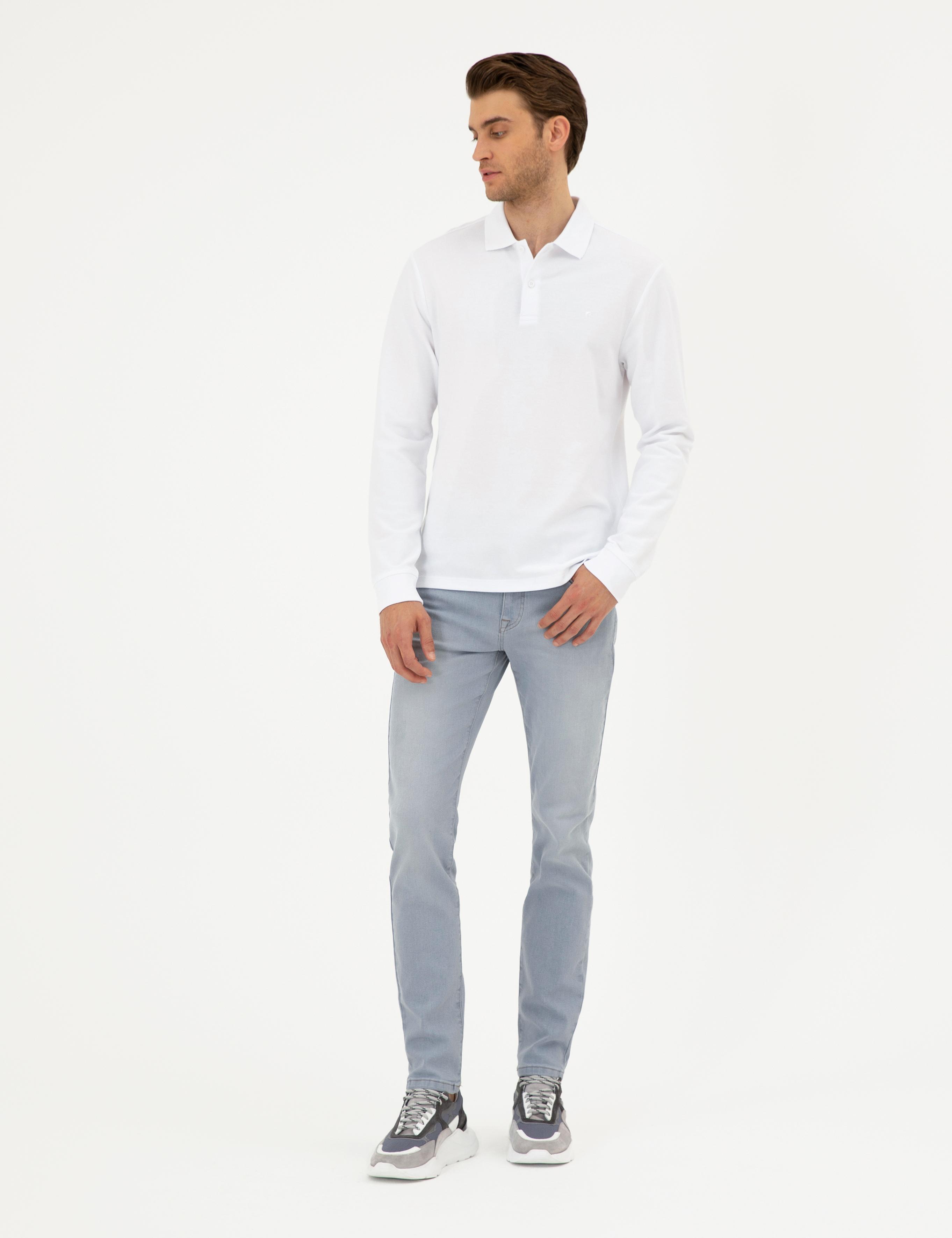 Beyaz Slim Fit Basic Sweatshirt