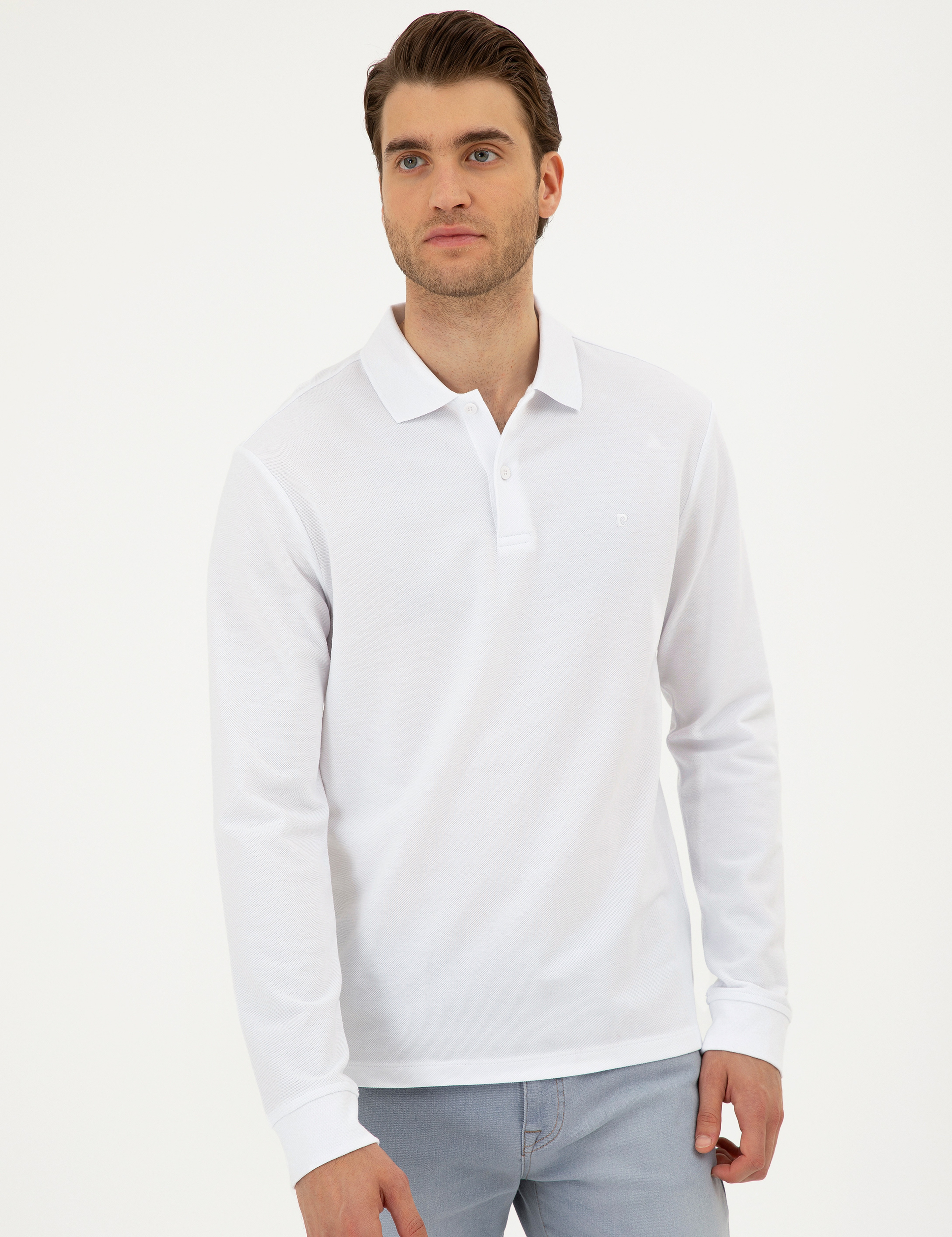 Beyaz Slim Fit Basic Sweatshirt - Image 3