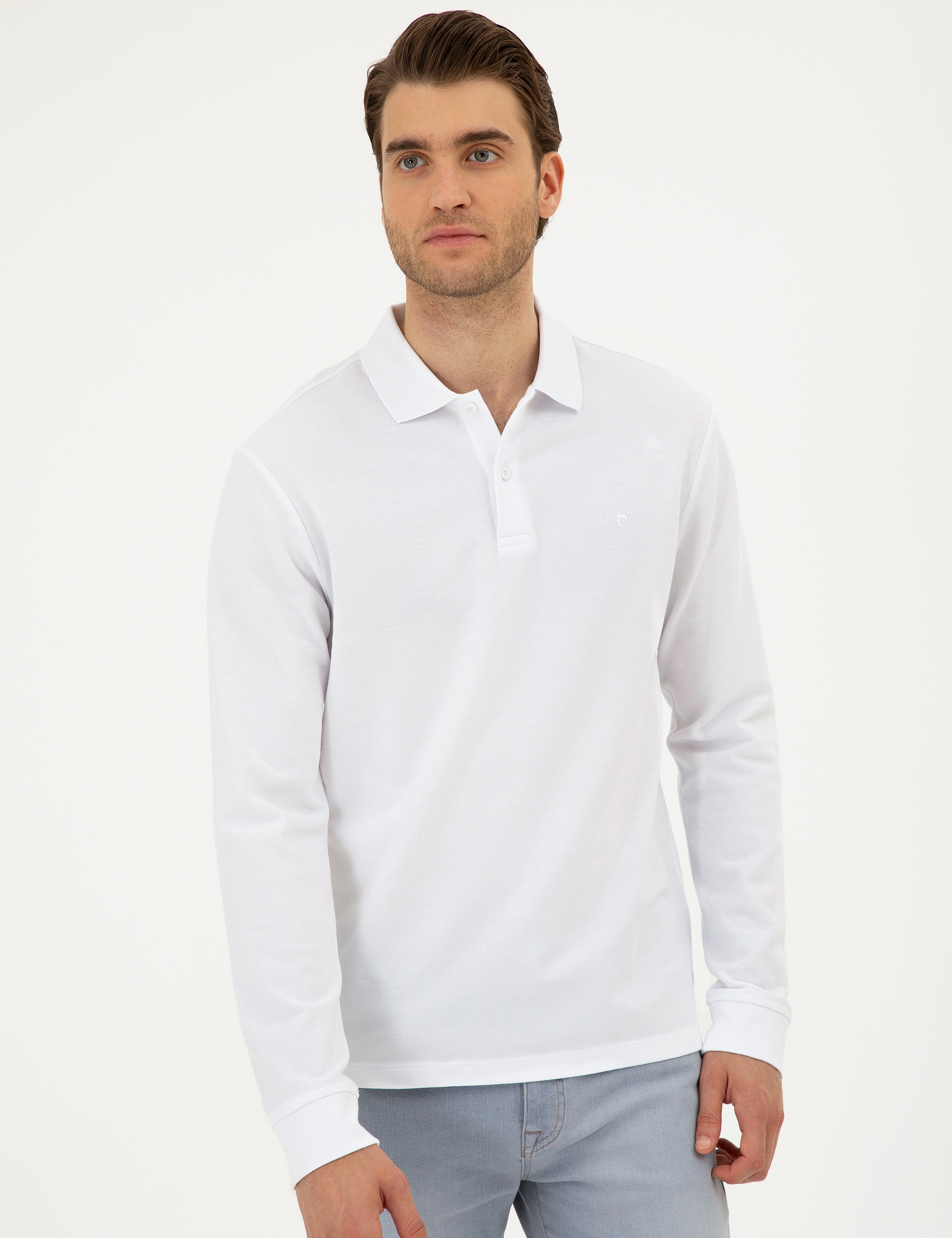Beyaz Slim Fit Basic Sweatshirt