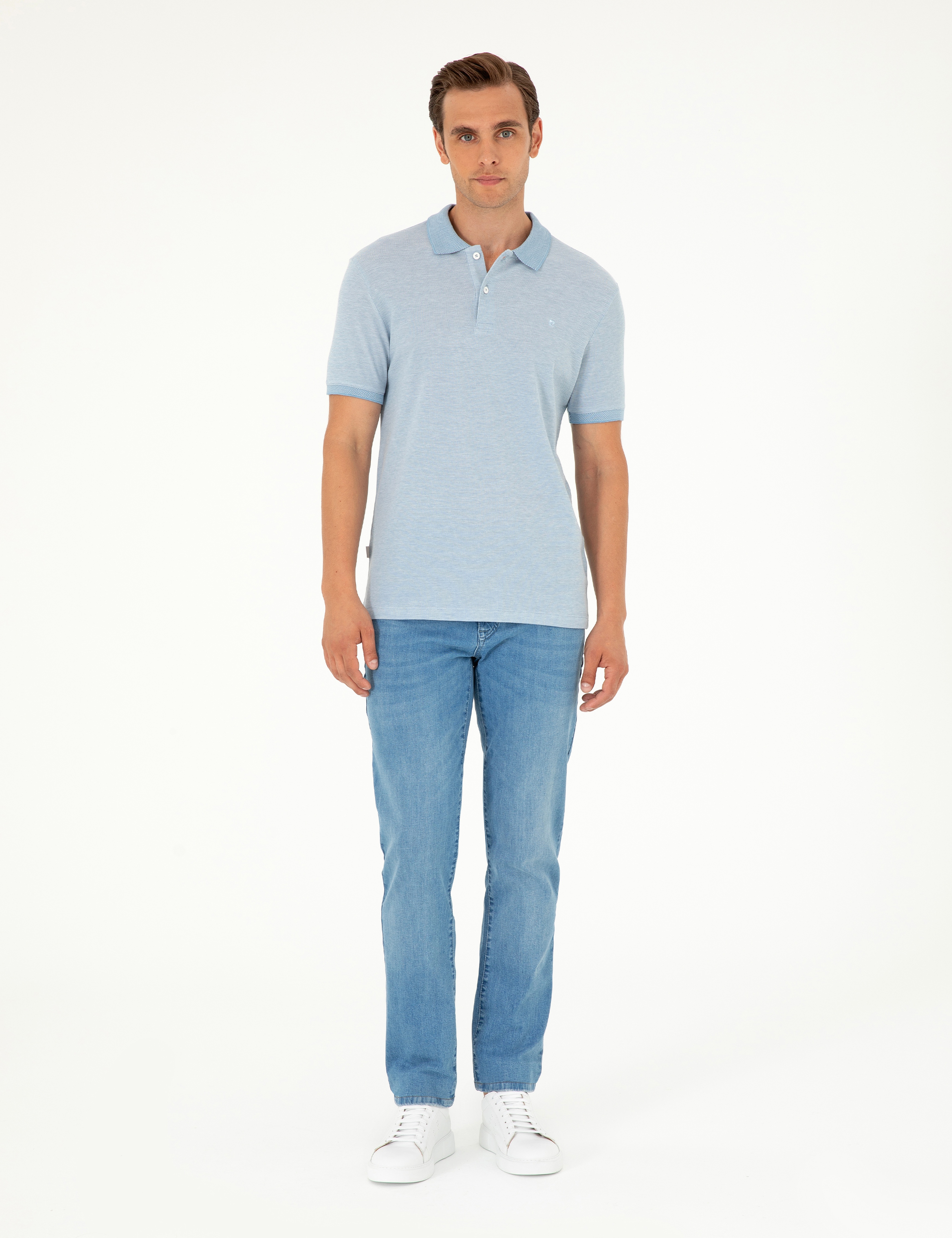 Mavi Slim Fit %100 Pamuk Düğmeli Polo Yaka Tişört