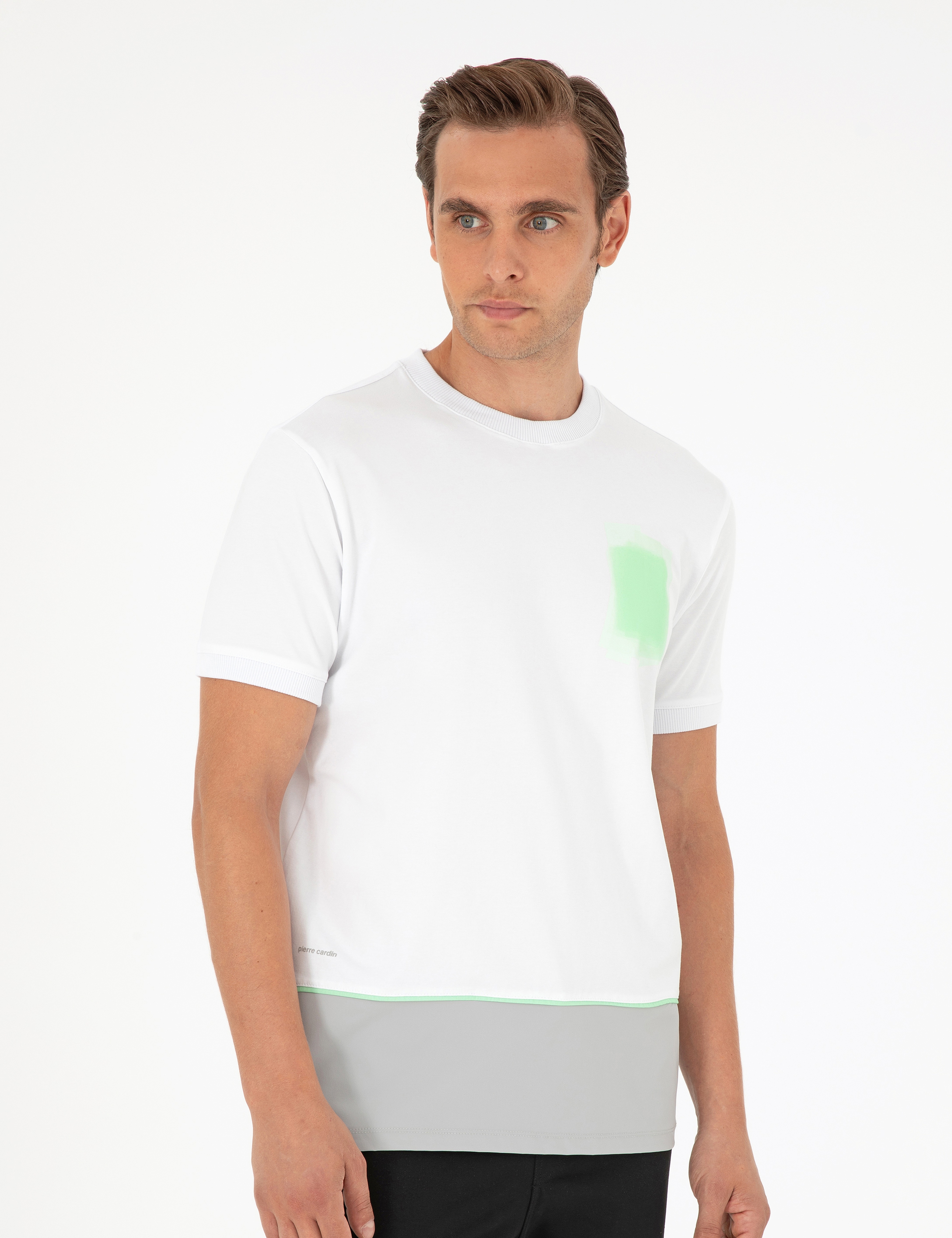 Açık Gri Regular Fit Tişört - Image 1