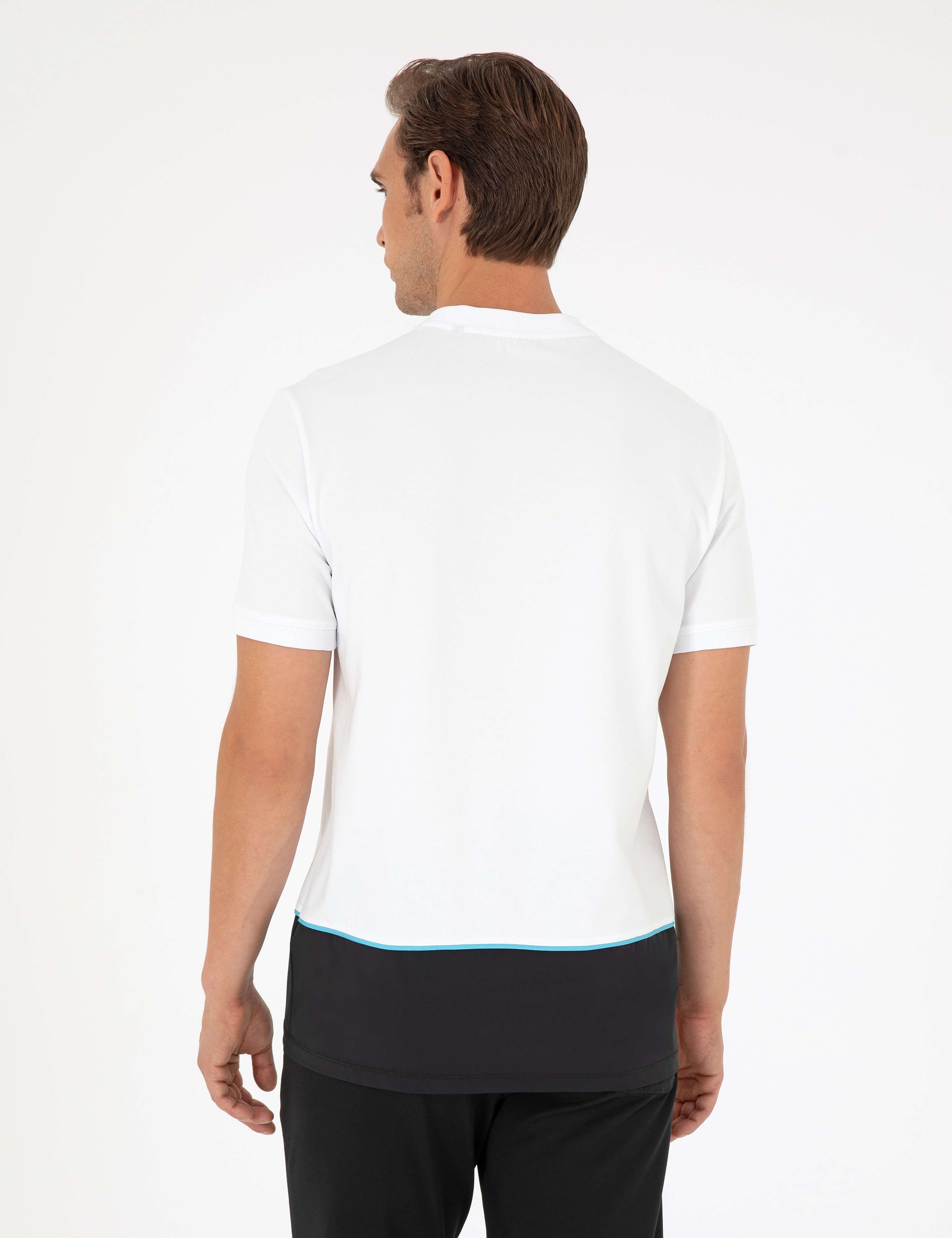 Lacivert Regular Fit Bisiklet Yaka Tişört - Image 5