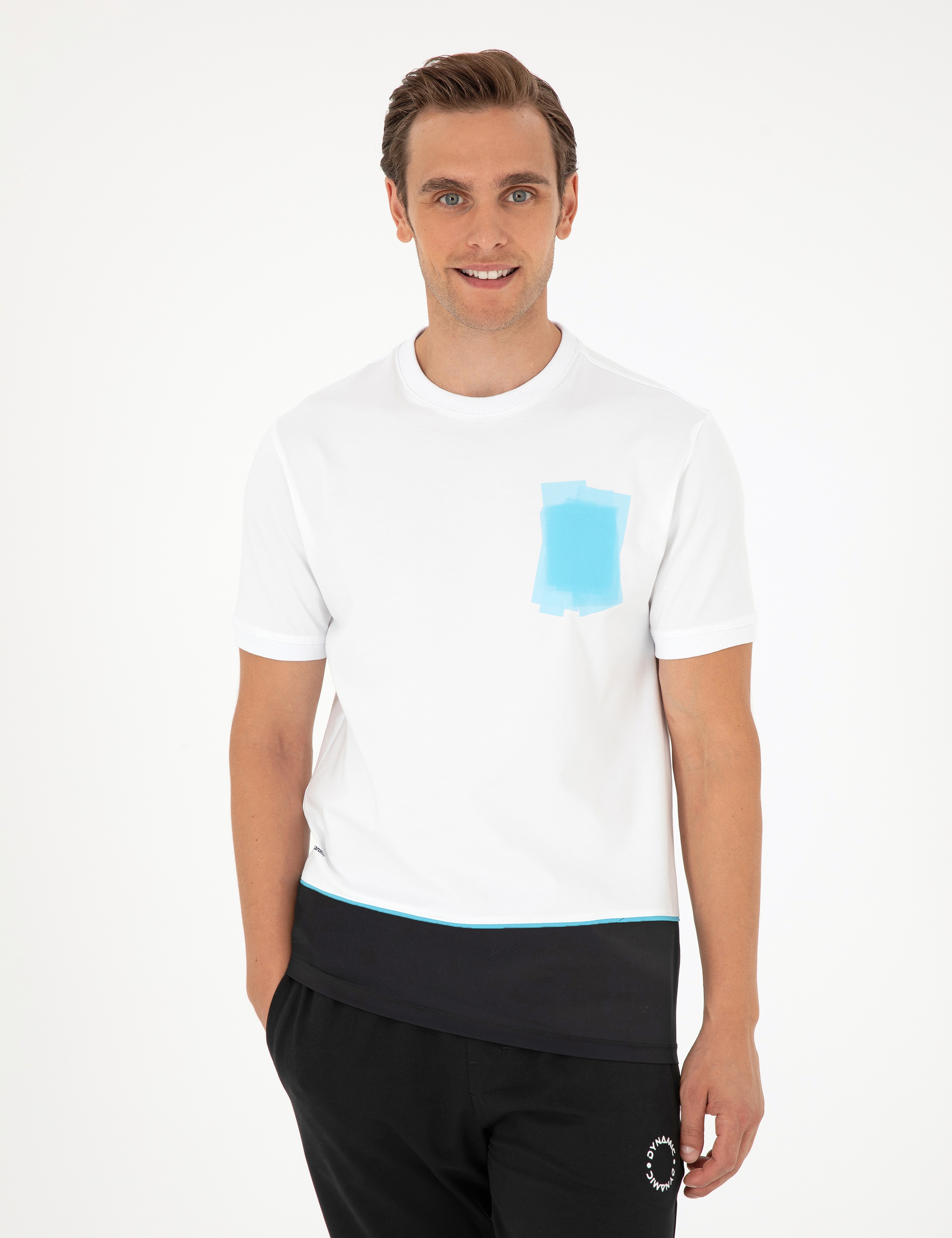 Lacivert Regular Fit Bisiklet Yaka Tişört