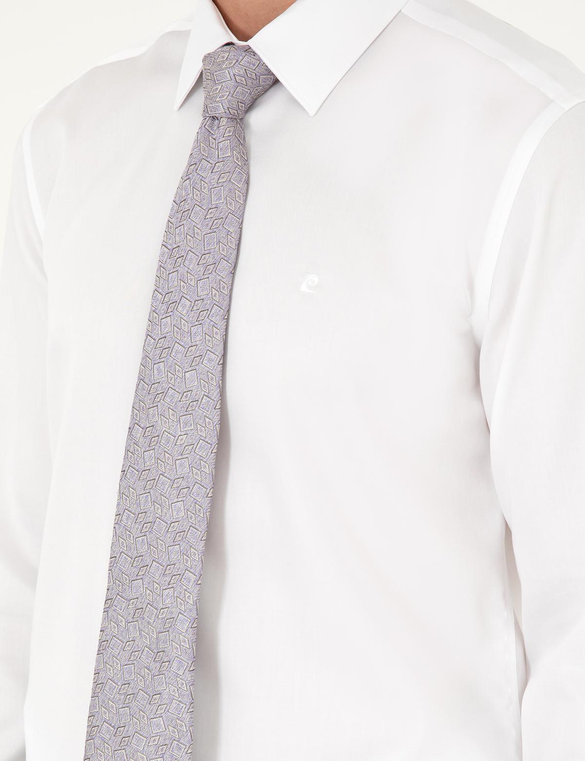 Beyaz Non İron Kolay Ütülenebilir Slim Fit Uzun Kollu Basic Gömlek - 50292535006