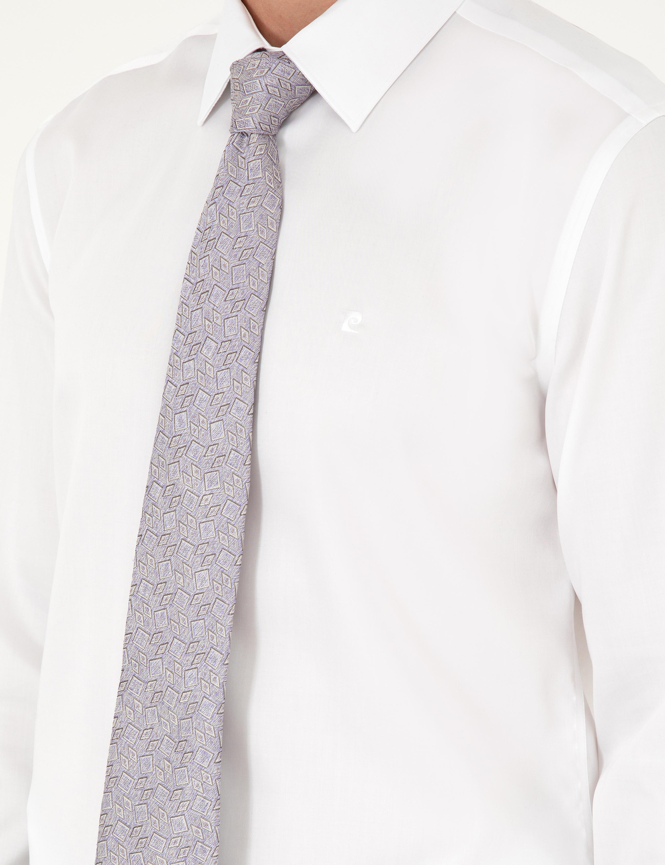 Beyaz Non İron Kolay Ütülenebilir Slim Fit Uzun Kollu Basic Gömlek