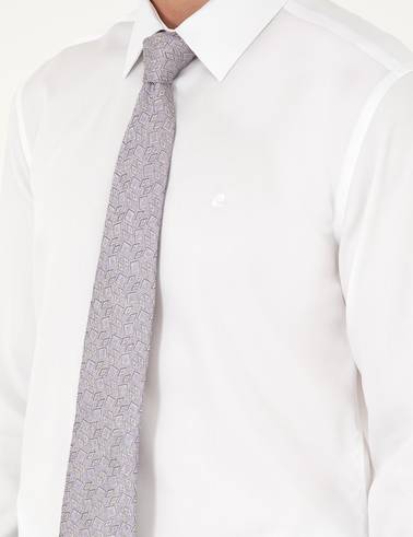 Beyaz Non İron Kolay Ütülenebilir Slim Fit Uzun Kollu Basic Gömlek