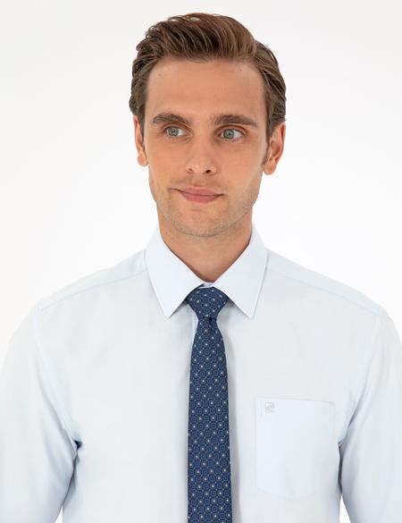 Açık Mavi Regular Fit Uzun Kollu Basic Gömlek - 50292551010