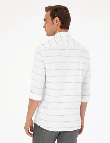Bej Slim Fit Uzun Kollu Gömlek