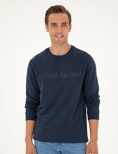 Lacivert 2 İplik Regular Fit İçi Polarlı %100 Pamuk Sweatshirt
