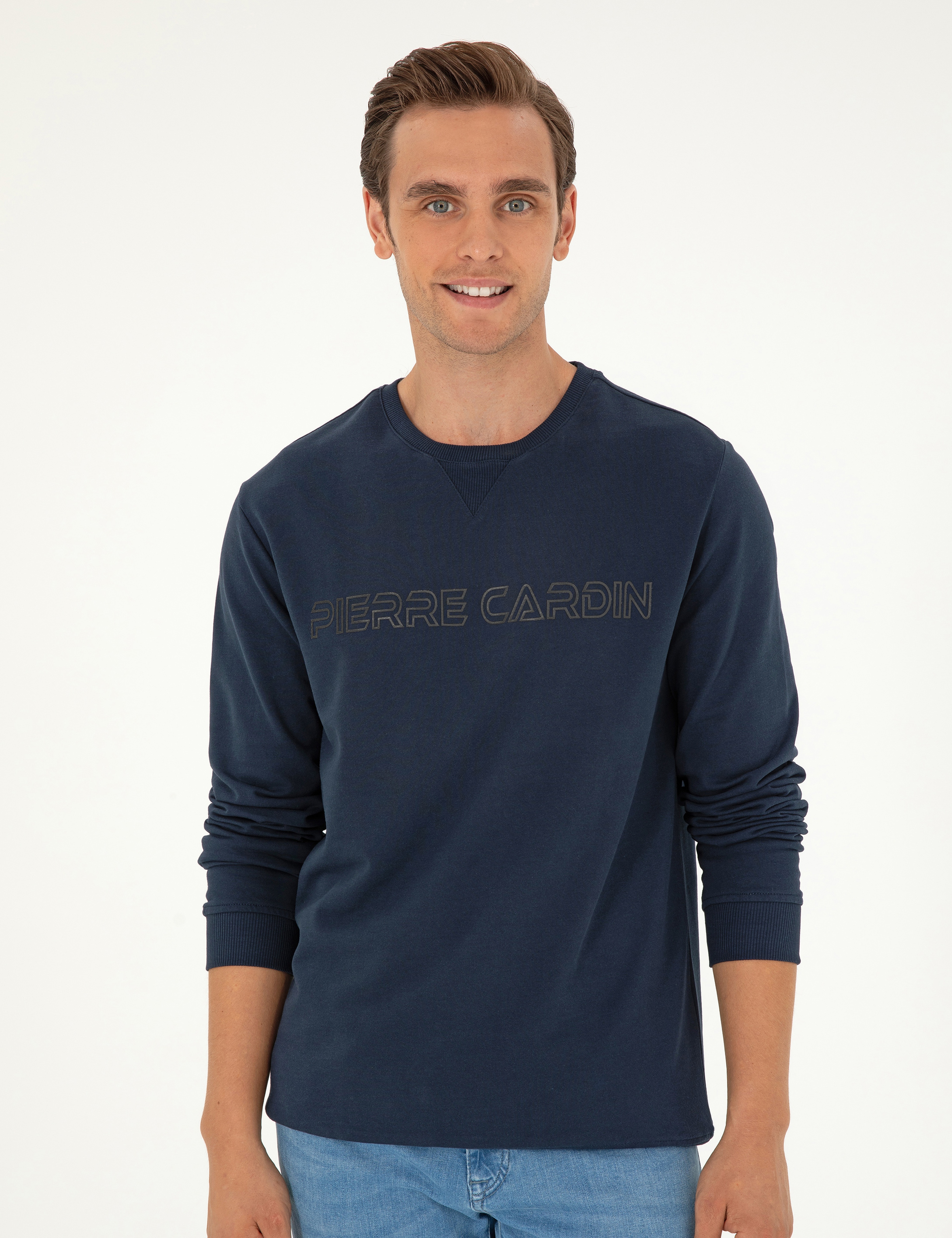 Lacivert 2 İplik Regular Fit İçi Polarlı %100 Pamuk Sweatshirt