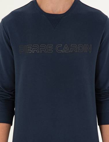 Lacivert 2 İplik Regular Fit İçi Polarlı %100 Pamuk Sweatshirt