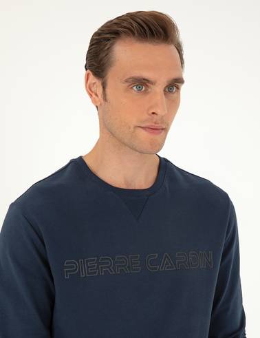 Lacivert 2 İplik Regular Fit İçi Polarlı %100 Pamuk Sweatshirt