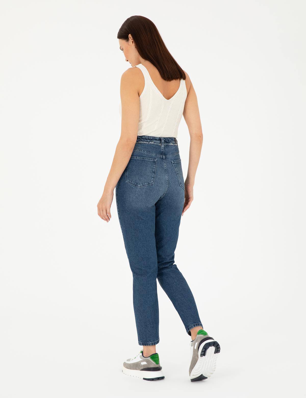 Açık Mavi Mom High Waist Fit Jean Pantolon - 50293352001