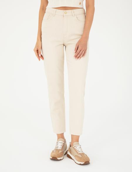 Bej Mom Fit Jean Pantolon - 50292485013