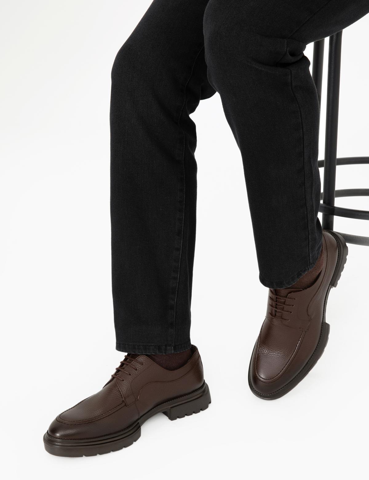 Kahverengi %100 Deri Casual Ayakkabı - 50296117005