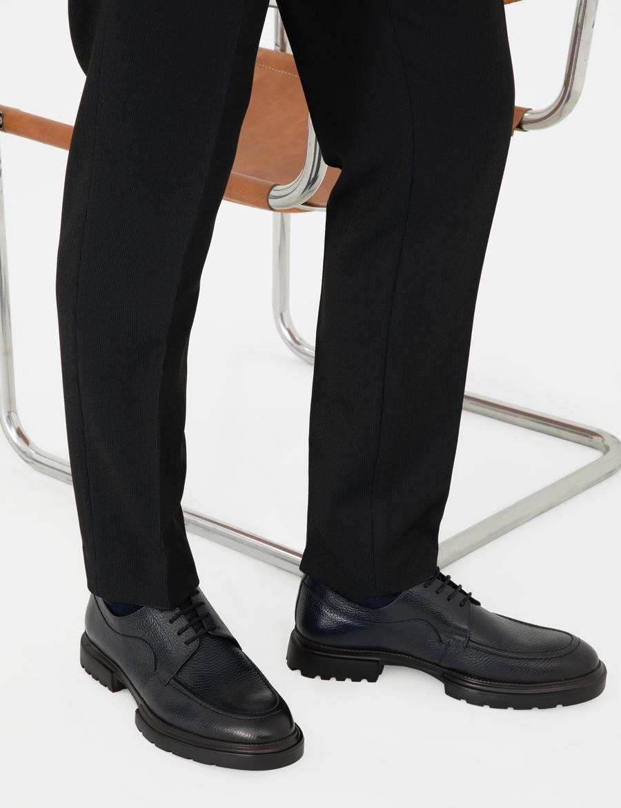 Lacivert %100 Deri Casual Ayakkabı