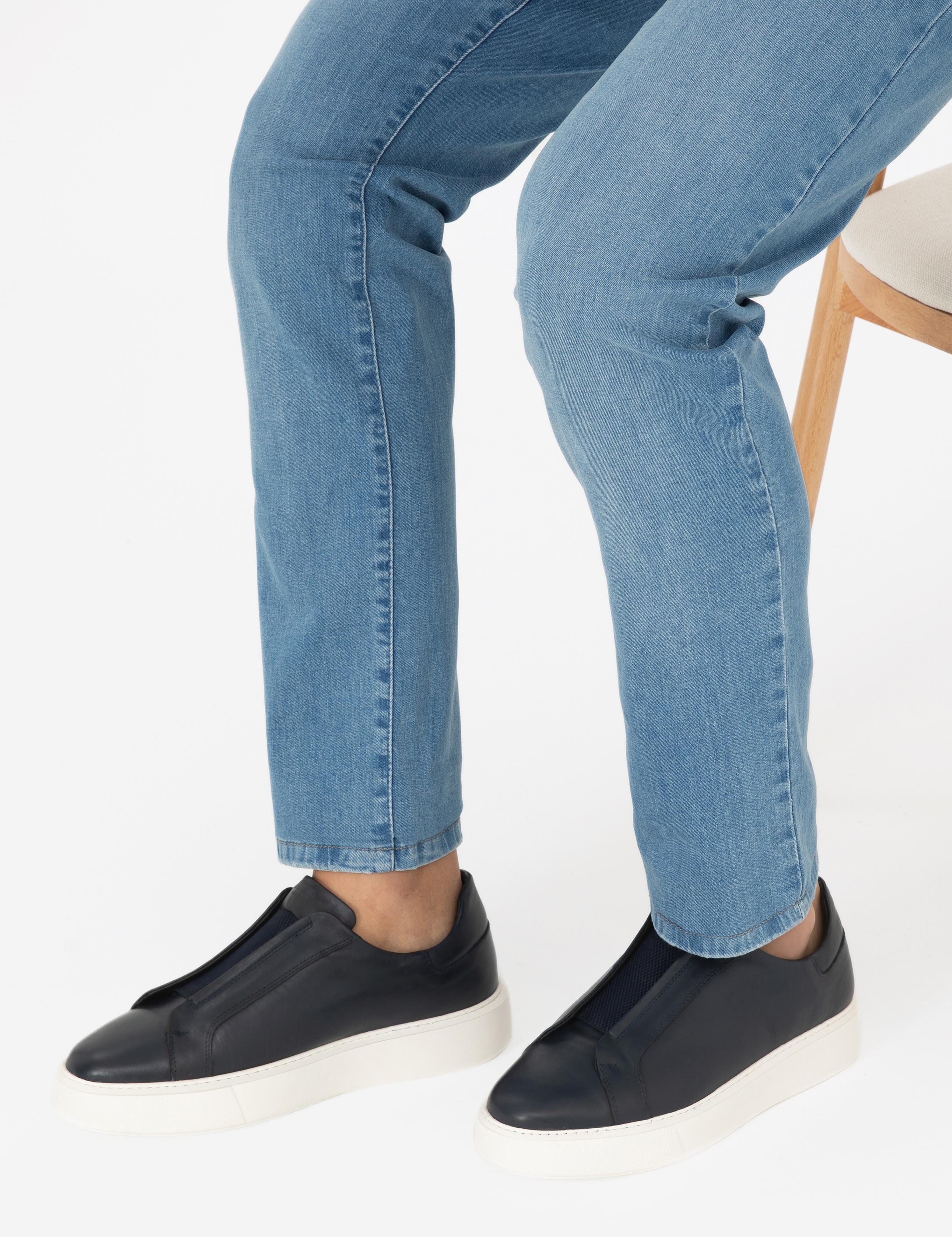 Lacivert %100 Deri Casual Ayakkabı