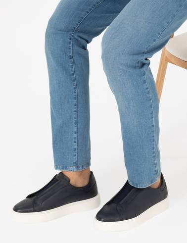 Lacivert %100 Deri Casual Ayakkabı