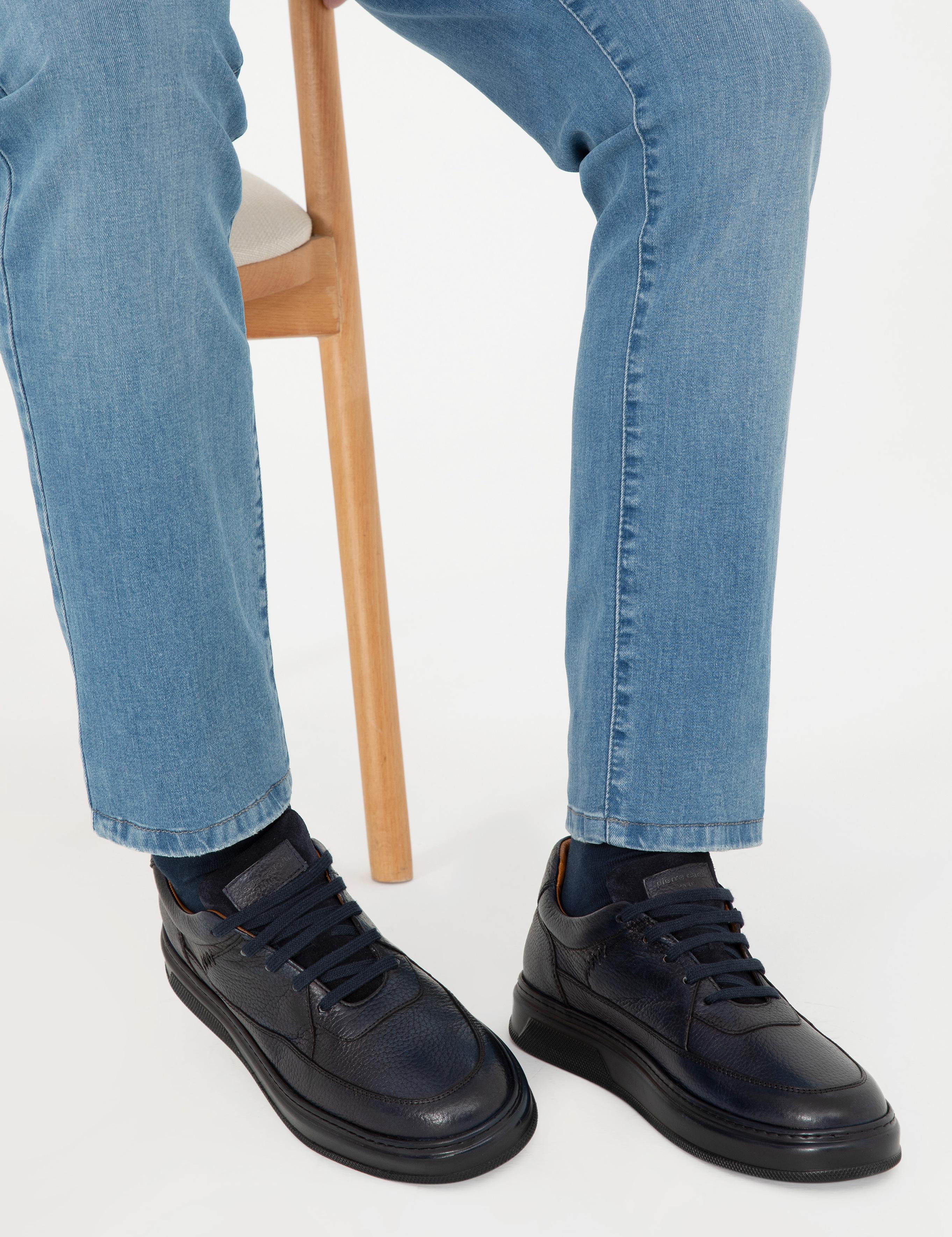 Lacivert %100 Deri Casual Ayakkabı