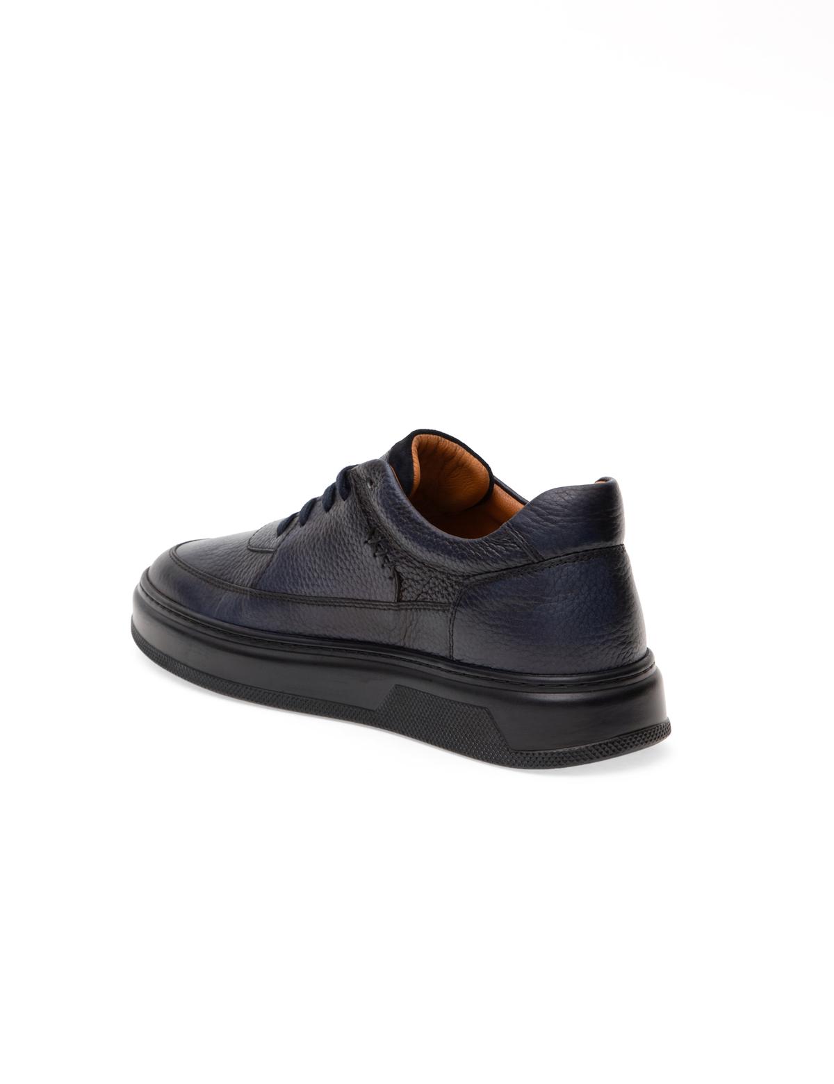 Lacivert %100 Deri Casual Ayakkabı - 50296131010