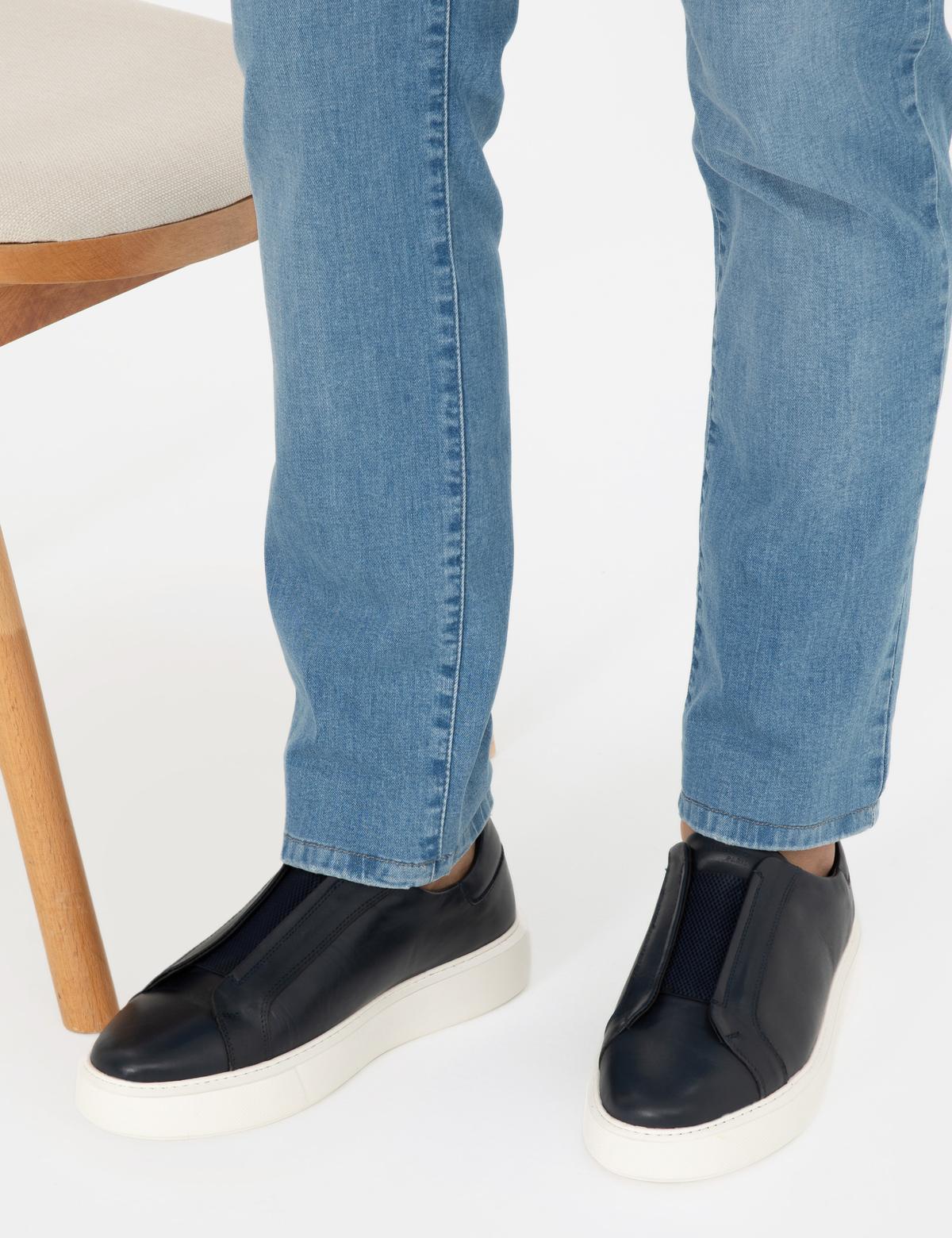 Lacivert %100 Deri Casual Ayakkabı - 50298493014